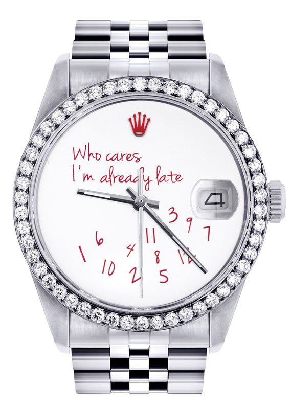 Diamond Mens Rolex Datejust Watch 16200 | 36Mm | 