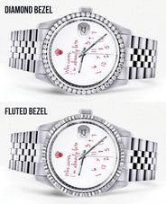 Diamond Mens Rolex Datejust Watch 16200 | 36Mm | "Who Cares I'm Already Late" Custom Dial | Jubilee Band