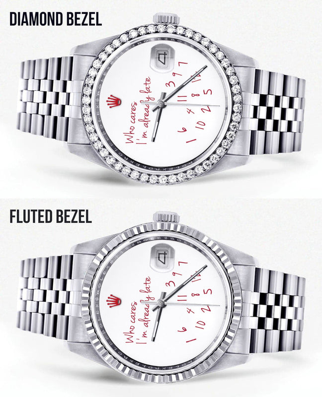 Diamond Mens Rolex Datejust Watch 16200 | 36Mm | 