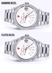 Diamond Mens Rolex Datejust Watch 16200 | 36Mm | "Who Cares I'm Already Late" Custom Dial | Oyster Band