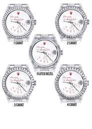 Diamond Mens Rolex Datejust Watch 16200 | 36Mm | "Who Cares I'm Already Late" Custom Dial | Oyster Band
