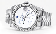 116200 | Hidden Clasp | Diamond Rolex Datejust Watch | 36Mm | "Who Cares I'm Already Late" Custom Dial | Jubilee Band