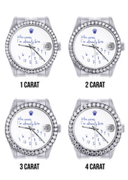 116200 | Hidden Clasp | Diamond Rolex Datejust Watch | 36Mm | "Who Cares I'm Already Late" Custom Dial | Jubilee Band