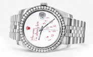 116200 | Hidden Clasp | Diamond Rolex Datejust Watch | 36Mm | "Who Cares I'm Already Late" Custom Dial | Jubilee Band