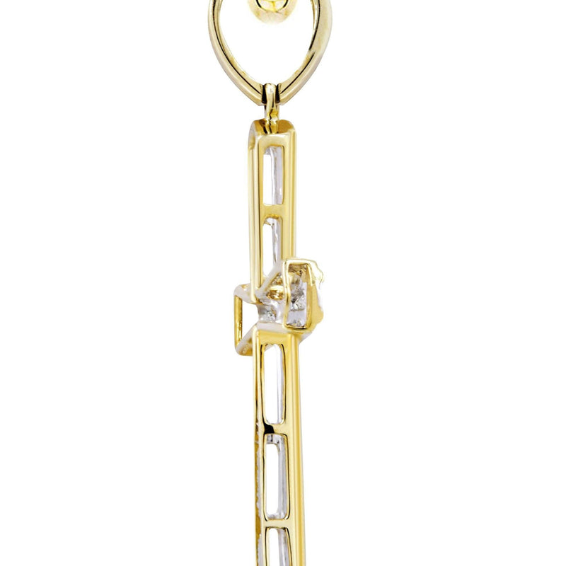 10K Yellow Gold Cross  Diamond Necklace  | 0.36 Carats