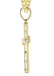 10K Yellow Gold Cross  Diamond Necklace  | 0.36 Carats