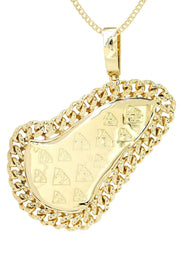 14 Yellow Gold Praying Hands Diamond Necklace | 4.23 Carats