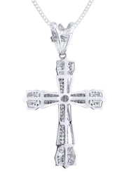 14K White Gold Diamond Cross Necklace  | 0.72 Carats