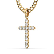 Men's VVS Lab Diamond Customizable Yellow Gold Cross Necklace Pendant
