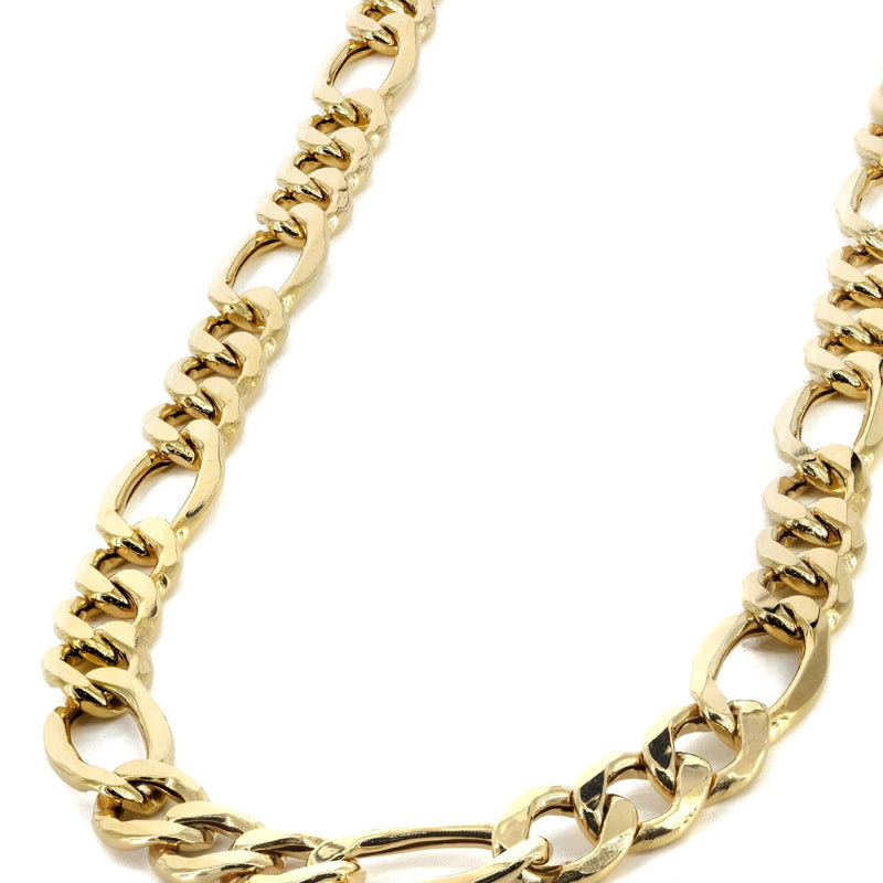Gold Chain - Womens Semi Solid  Figaro Chain 10K Gold