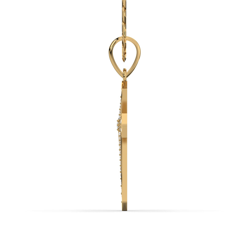 Men's VVS Lab Diamond Customizable Yellow Gold Cross Necklace Pendant