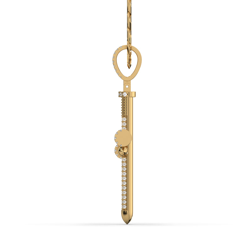 Men's VVS Lab Diamond Customizable Yellow Nail Gold Cross Necklace Pendant