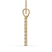 Men's VVS Princess Lab Diamond Customizable Yellow Gold Cross Necklace Pendant