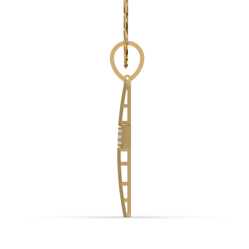 Men's VVS Lab Diamond Customizable Yellow Gold Cross Necklace Pendant
