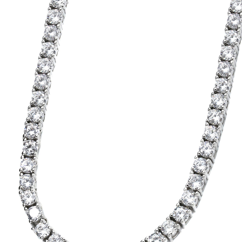 Silver Chain - Mens White Tennis Chain / Necklace - 3 MM