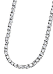 Silver Chain - Mens White Tennis Chain / Necklace - 3 MM