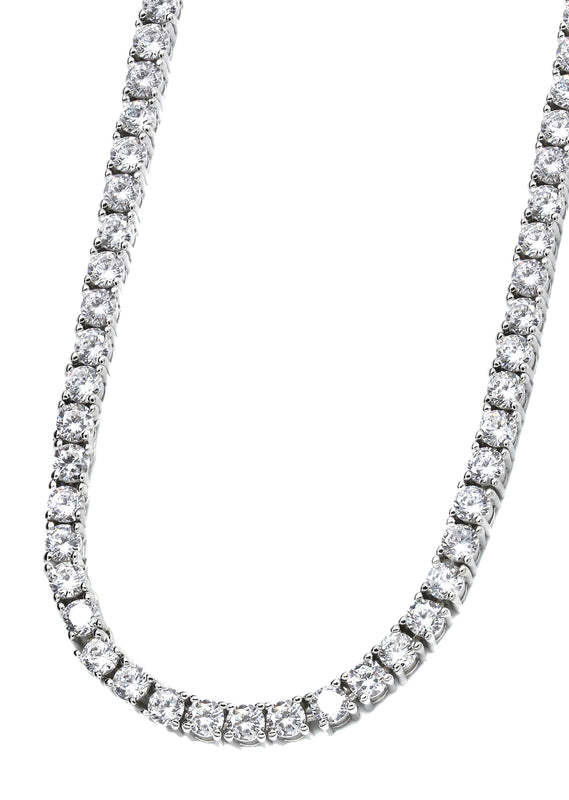 Silver Chain - Mens White Tennis Chain / Necklace - 3 MM