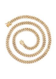Silver Chain -  Single Row Iced Out Miami Cuban Chain
