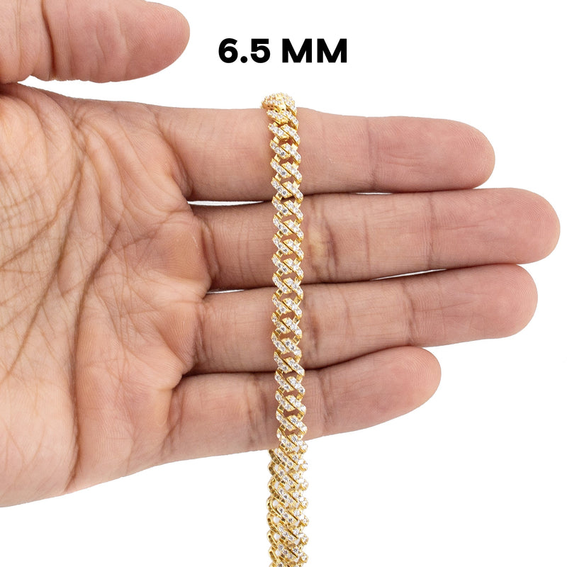Silver Chain -  Single Row Iced Out Miami Cuban Chain