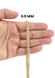 Silver Chain -  Single Row Iced Out Miami Cuban Chain