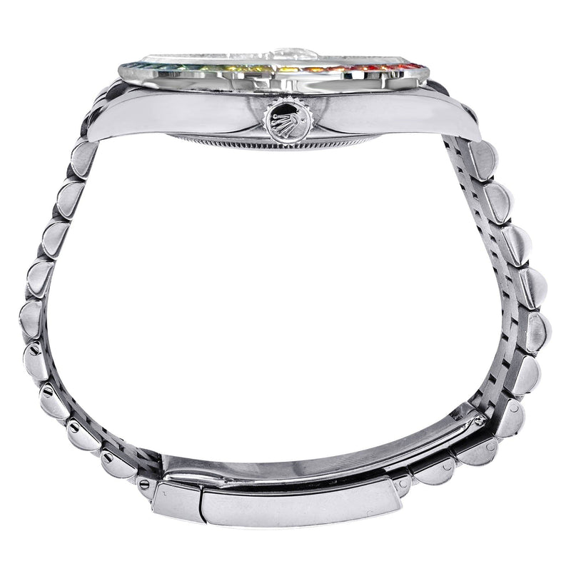 Rolex Datejust 41 Watch | 41 MM | Rainbow Sapphire Bezel | Rainbow Baguettes Diamond Dial | Jubilee Band