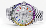 Rolex Datejust 41 Watch | 41 MM | Rainbow Sapphire Bezel | Rainbow Baguettes Diamond Dial | Jubilee Band