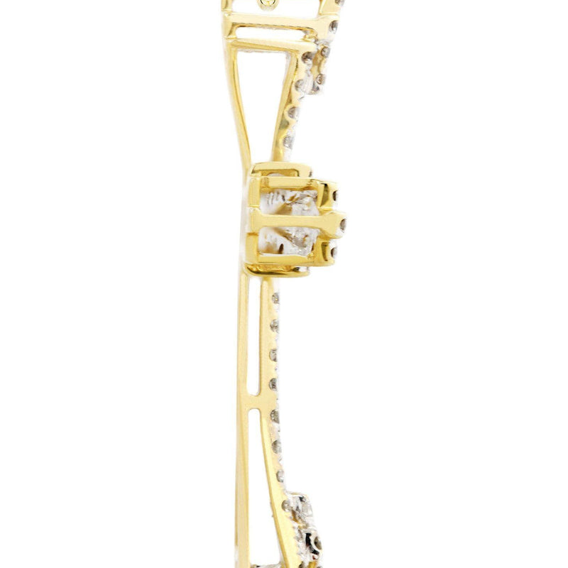 14K Yellow Gold Diamond Cross Necklace  | 1.06 Carats
