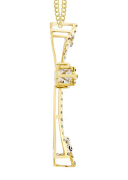 14K Yellow Gold Diamond Cross Necklace  | 1.06 Carats