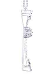 14K White Gold Diamond Cross Necklace  | 1.08 Carats