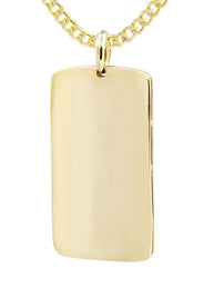 14K Yellow Gold Dog Tag Diamond Necklace  | 6.52 Carats