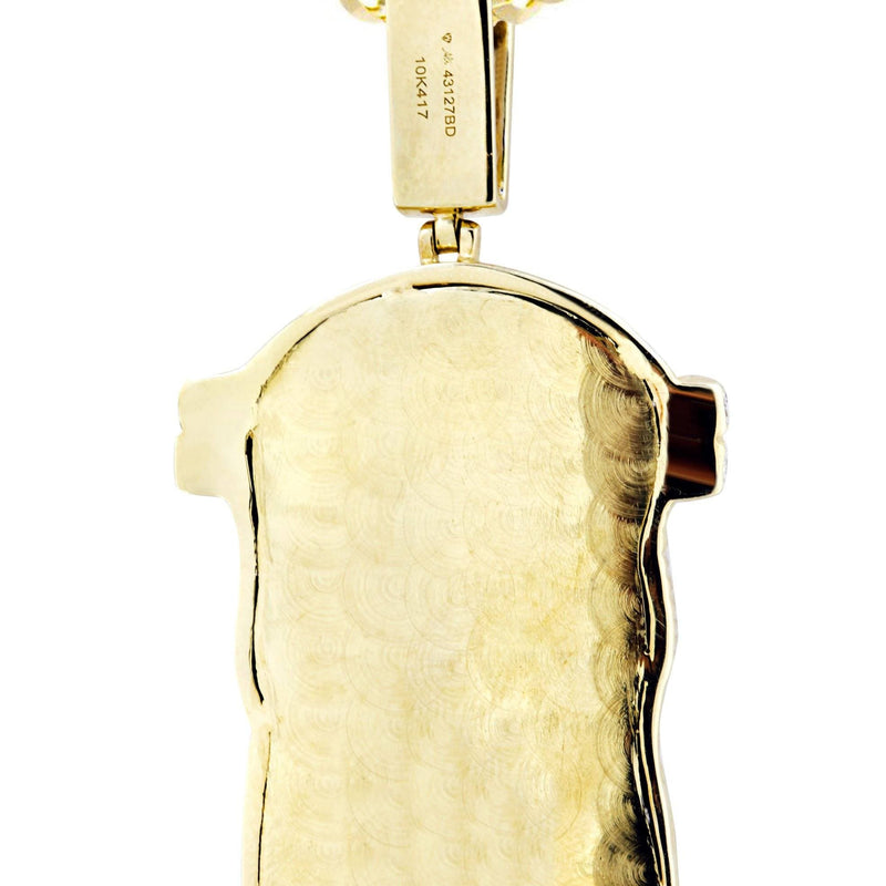 10K Yellow Gold Jesus Head Diamond Necklace  | 2.78 Carats