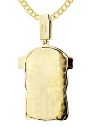 10K Yellow Gold Jesus Head Diamond Necklace  | 2.78 Carats
