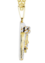 10K Yellow Gold Jesus Head Diamond Necklace  | 2.78 Carats