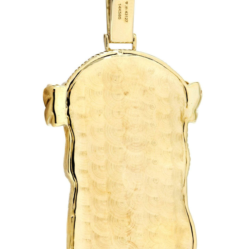 14 Yellow Gold Jesus Head Diamond Necklace | 0.42 Carats