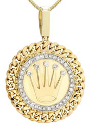 14 Yellow Gold Crown Diamond Necklace | 2.61 Carats