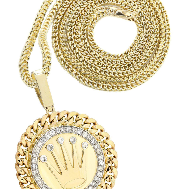 14 Yellow Gold Crown Diamond Necklace | 2.61 Carats