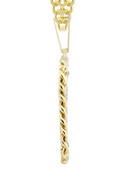 14K Yellow Gold Dog Tag Diamond Necklace  | 0.87 Carats