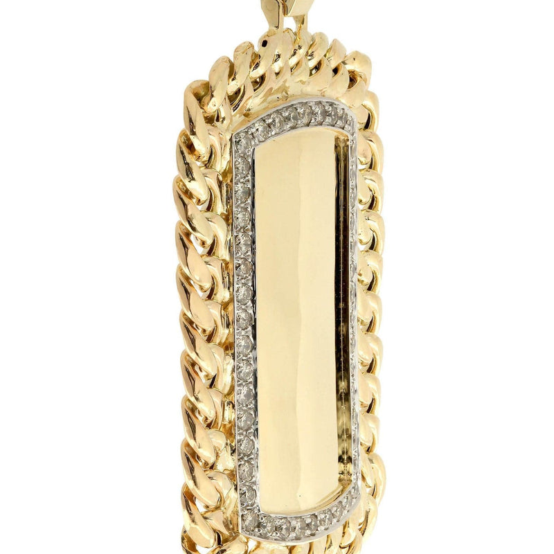 Diamond Dog Tag Pendant | 1.68 Carats| 26.54 Grams