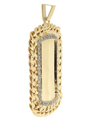 Diamond Dog Tag Pendant | 1.68 Carats| 26.54 Grams