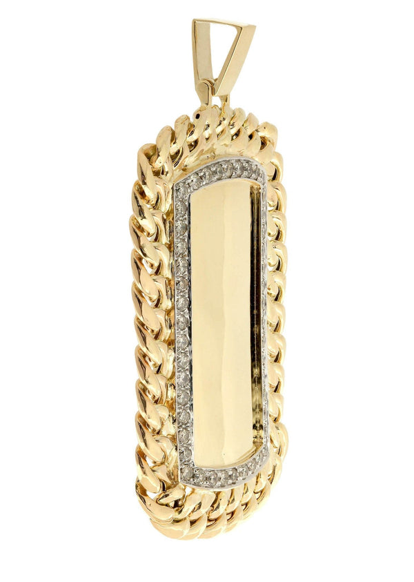 Diamond Dog Tag Pendant | 1.68 Carats| 26.54 Grams