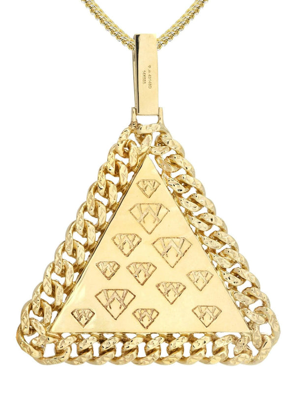 14 Yellow Gold Money Sign Diamond Necklace  | 2.4 Carats