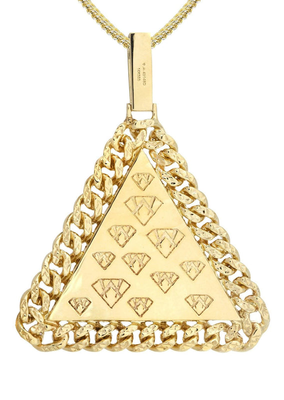 14 Yellow Gold Money Sign Diamond Necklace  | 2.4 Carats