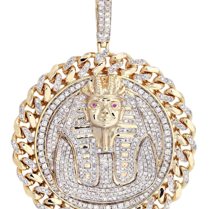 10K Yellow Gold Pharaoh Diamond Necklace  | 4.44 Carats