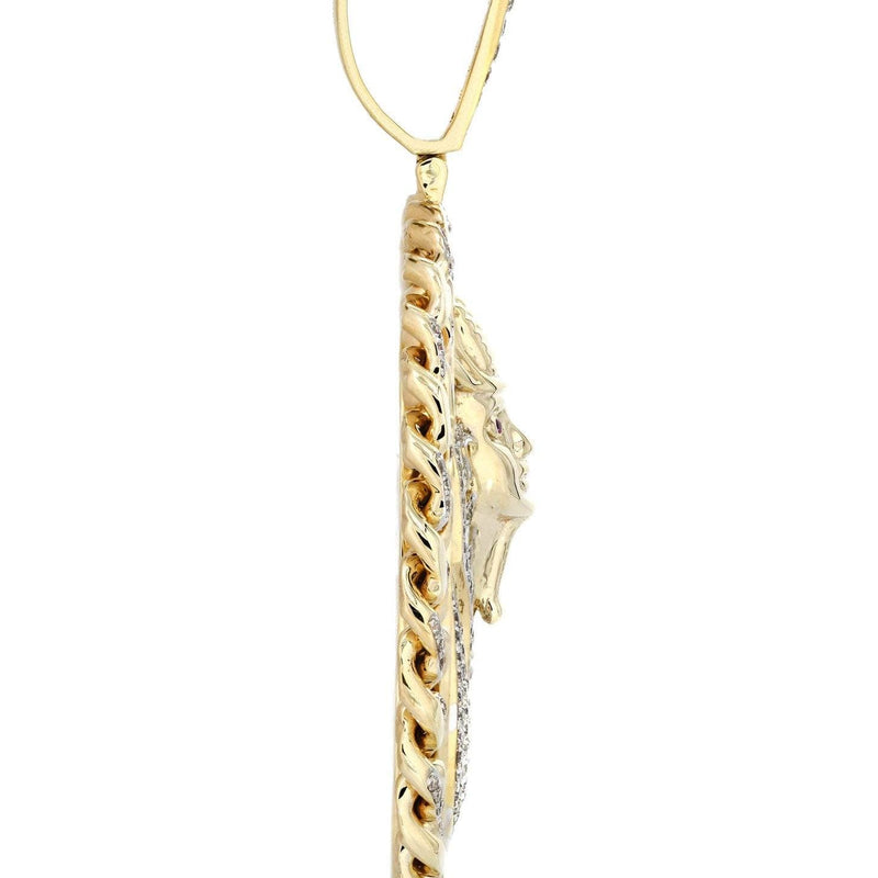 10K Yellow Gold Pharaoh Diamond Necklace  | 4.44 Carats