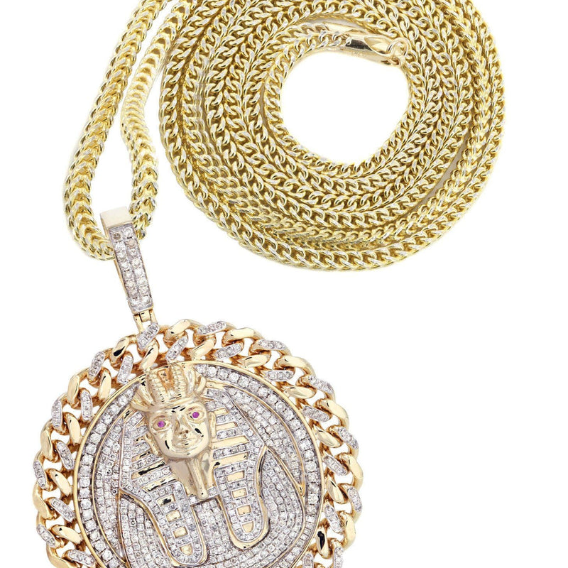 10K Yellow Gold Pharaoh Diamond Necklace  | 4.44 Carats