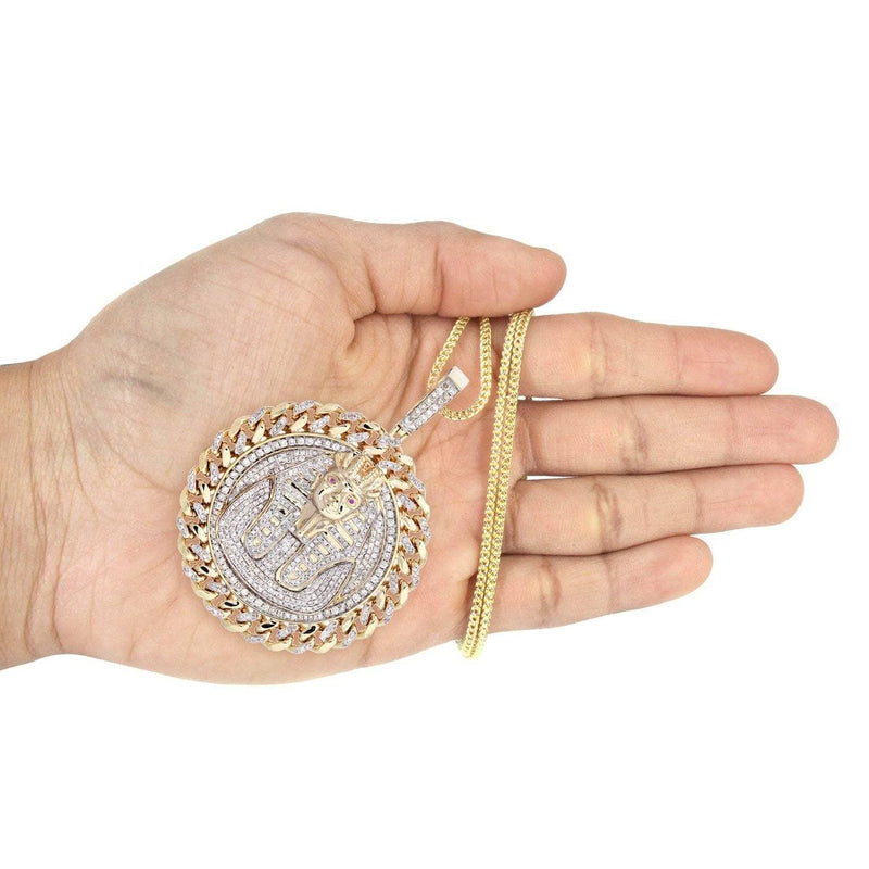 10K Yellow Gold Pharaoh Diamond Necklace  | 4.44 Carats
