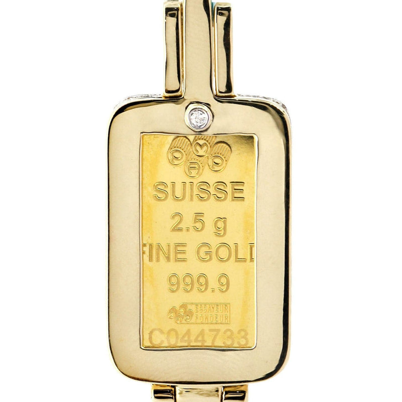 Diamond Dog Tag Pendant |0.86 Carats | 4.91 Grams