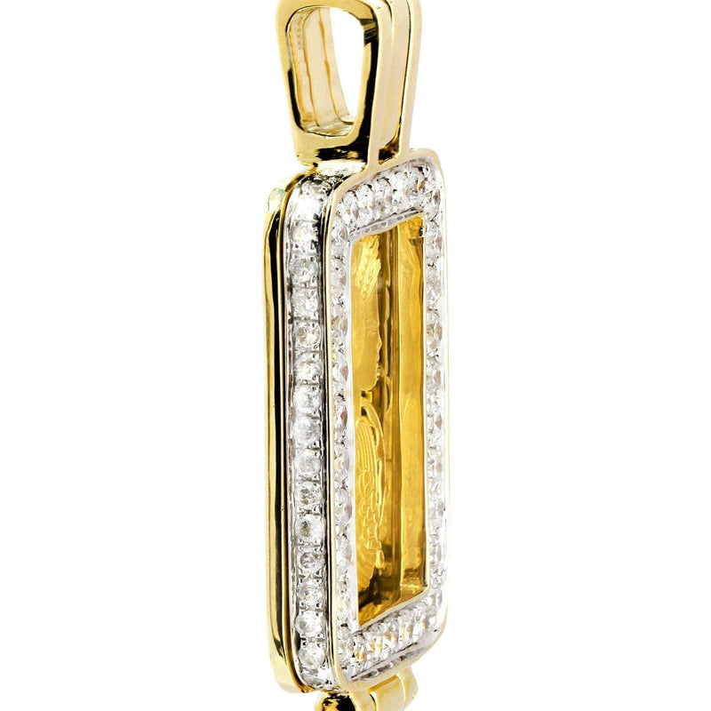 Diamond Dog Tag Pendant |0.86 Carats | 4.91 Grams