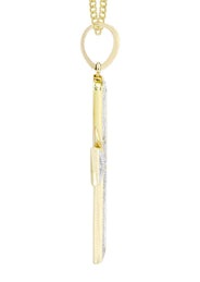 10K Yellow Gold Big Ankh Diamond Necklace  | 0.45 Carats