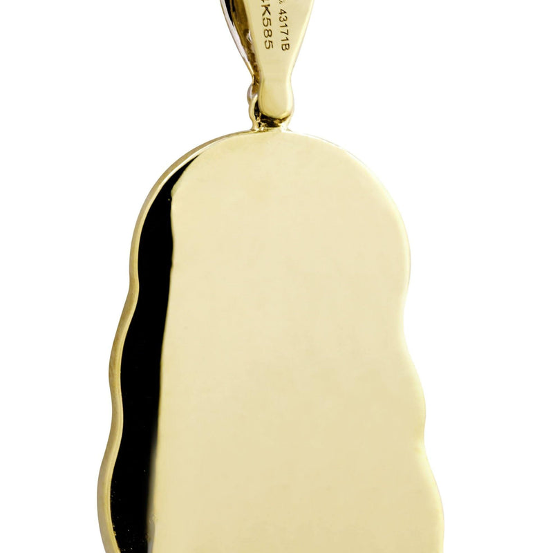 14K Yellow Gold Jesus Head Diamond Necklace  | 1.16 Carats